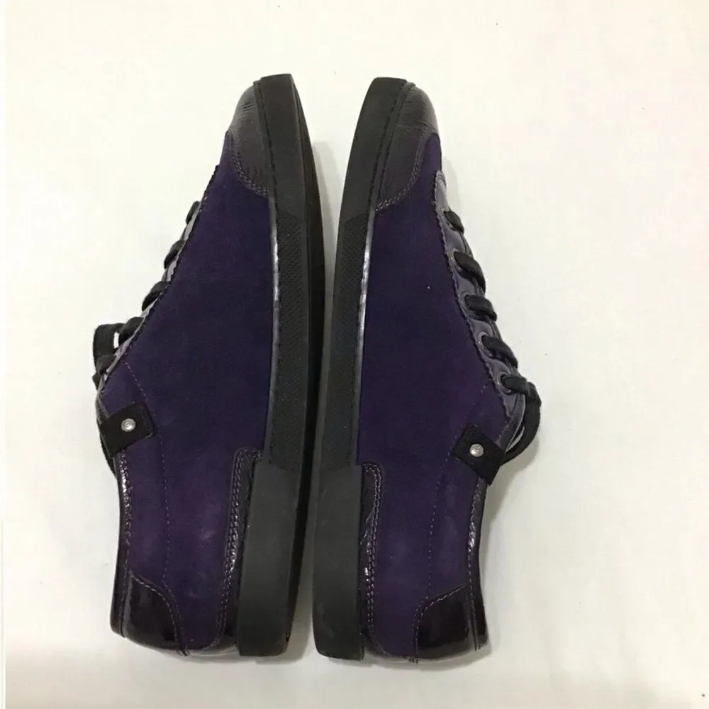 GUCCI Purple Suede Low Top Lace Up Sneakers Size 7 1/2
